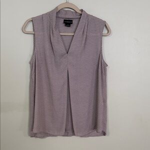 Liz Claiborne Black and Lavender Hue Sleeveless Blouse